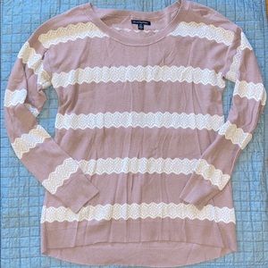 AMERICAN EAGLE | Pink Striped Sweater
